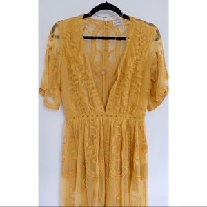 Boho Mustard Yellow Maxi Dress